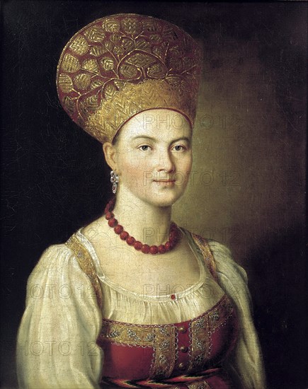 'Female portrait in Russian Dress', 1784. Artist: Ivan Argunov