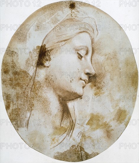 'Head of the Virgin', late 17th or 18th century.  Artist: Louis de Boullogne II