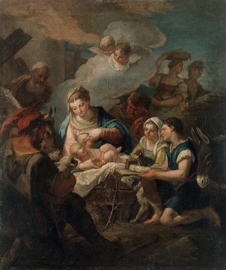 'The Adoration of the Christ Child', 18th century. Artist: Nicola Grassi