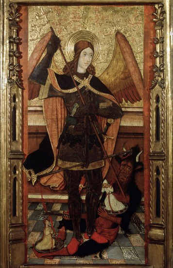 'The Archangel Michael weighing the Souls of the Dead', early 16th century. Artist: Pere Espalargues the younger