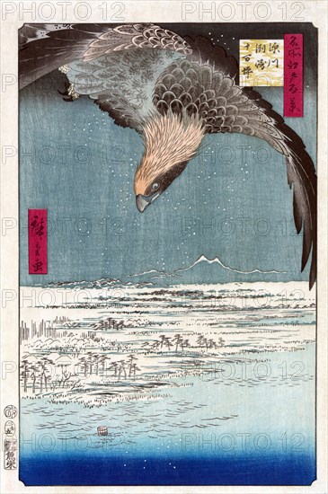 Susaki and the Jumantsubo Plain near Fukagawa, 1856-1858.  Creator: Hiroshige, Utagawa (1797-1858).