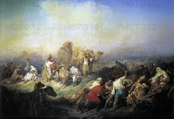 The Military Road Between Sevastopol and Simferopol in the Time of the Crimean War, 1858. Creator: Filippov, Konstantin Nikolayevich (1830-1878).
