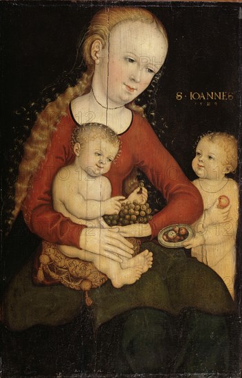 Virgin and child with John the Baptist as a Boy'. Creator: Cranach, Lucas, the Elder (1472-1553).