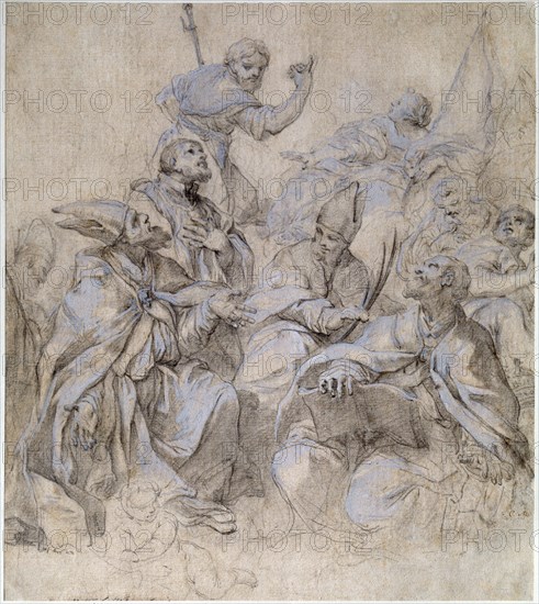 Sketch of a Fresco for the Santa Maria del Popolo Church in Rome. Creator: Maratta, Carlo (1625-1713).