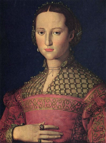 Portrait of Eleanor of Toledo (1522?1562), wife of Grand Duke Cosimo I de' Medici, c1545.  Creator: Bronzino, Agnolo (1503-1572).