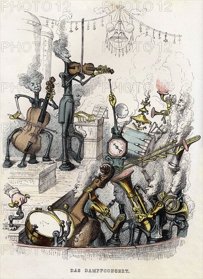 Steam Concert, 1844. Creator: Grandville, Jean-Jacques (1803-1847).