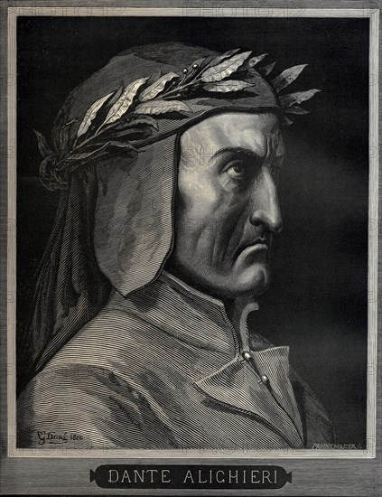 Dante Alighieri (1265-1321), 1860.  Creator: Doré, Gustave (1832-1883).