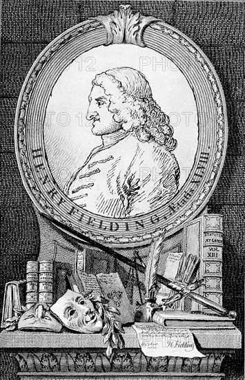 Portrait of the novelist and playwright Henry Fielding (1707-1754), 1762.  Creator: Hogarth, William (1697-1764).