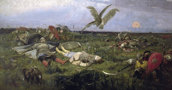 The field of Prince Igor battle with the Kipchaks', 1880. Creator: Vasnetsov, Viktor Mikhaylovich (1848-1926).