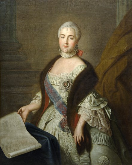 Catherine II as Grand Duchess Ekaterina Alekseyevna', 1762. Creator: Argunov, Ivan Petrovich (1729-1802).