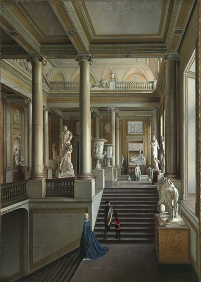 Main staircase of Fine Arts Academy in St. Petersburg', 1830. Creator: Ivanov, Ivan Alexeyevich (1779-1848).
