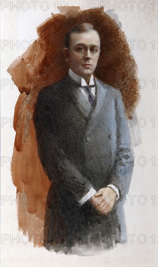 Portrait of the opera singer Leonid Vitalyevich Sobinov (1872?1934), 1934. Creator: Wisel, Emil Oskarovich (1866-1943).