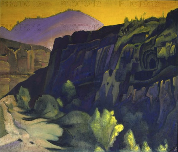 Ajanta Caves', 1938. Creator: Roerich, Nicholas (1874-1947).