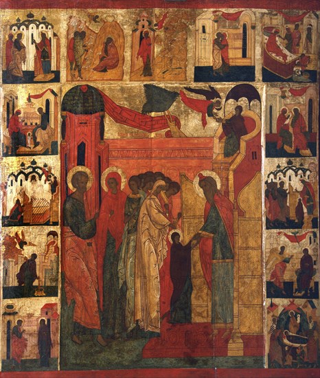 The Entry of the Most Holy Theotokos into the Temple, 16th century.  Creator: Russian icon.