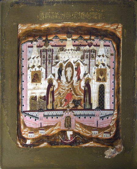 Saints Zosima and Savvatiy of Solovki, early 17th century. Creator: Russian icon.