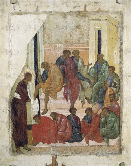 Christ Washing the Feet of the Apostles', 1497. Creator: Russian icon.