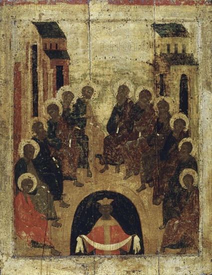 The Descent of the Holy Spirit on the Apostles, c1410.  Creator: Russian icon.