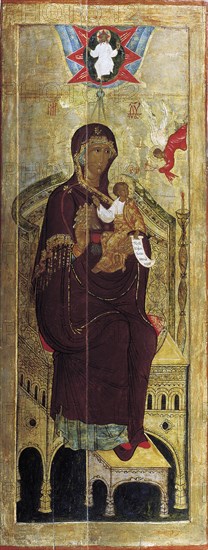 The Virgin "The Mountain torn out not by Hands", early 17th century. Creator: Russian icon.