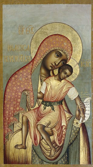 The Virgin Eleousa of Kykkos, 1668.  Creator: Ushakov, Simon (Pimen) Fyodorovich (1626-1686).