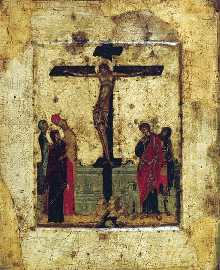 The Crucifixion, end of 14th century. Creator: Byzantine icon.