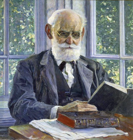 Portrait of the physiologist, psychologist, and physician Ivan P. Pavlov', (1849-1936), 1930. Creator: Nesterov, Mikhail Vasilyevich (1862-1942).