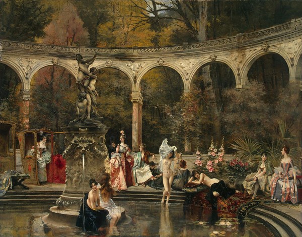 Bathing of Court Ladies in the 18th Century', 1888.  Creator: Flameng, François (1856-1923).