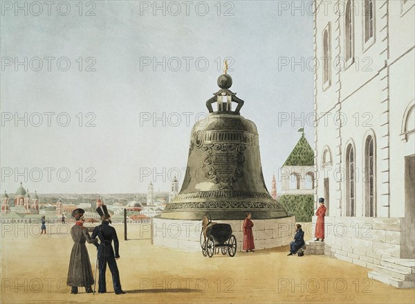 The Tsar Bell in the Moscow Kremlin, 1838. Creator: Gilbertson, E. (active 1830s-1850s).
