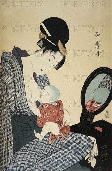 Mother and Child, 1797.  Creator: Utamaro, Kitagawa (1753-1806).