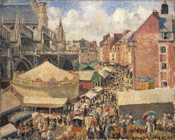 The Fair in Dieppe, Sunny Morning', 1901. Creator: Pissarro, Camille (1830-1903).