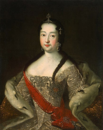 Portrait of the Tsesarevna of Russia Anna Petrovna of Russia', (1708-1728), after 1721. Creator: Adolsky, Ivan Grigorievich, the Elder (1686(1691?)-1758).