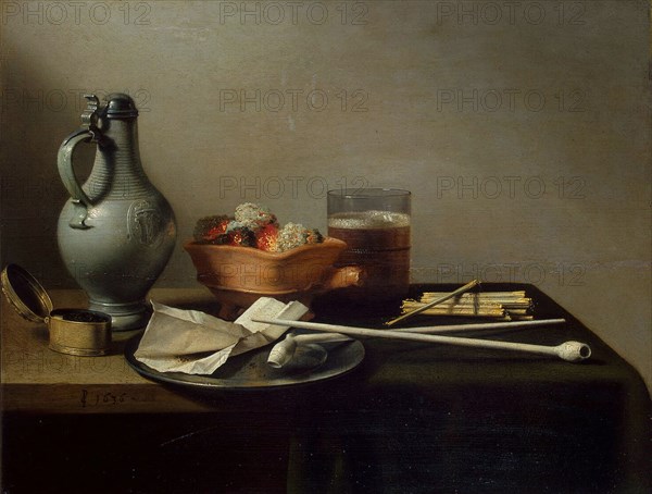 Still Life with Clay Pipes', 1636. Creator: Claesz, Pieter (c. 1597-1660).