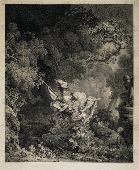 The Lucky Opportunities of a Swing, 1782.  Creator: De Launay, Nicolas (1739-1792).