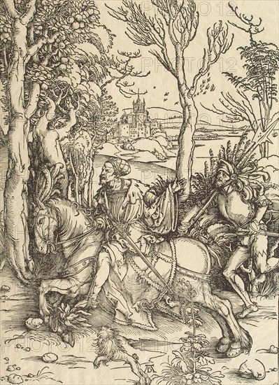 Knight and Lansquenet, c1497. Creator: Dürer, Albrecht (1471-1528).