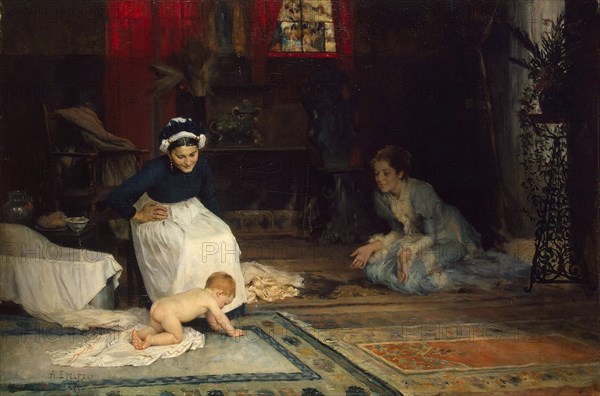 In the Nursery', 1885. Creator: Edelfelt, Albert Gustaf Aristides (1854-1905).