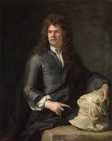 Portrait of the wood carver Grinling Gibbons', (1648-1721), before 1690. Creator: Kneller, Sir Gotfrey (1646-1723).