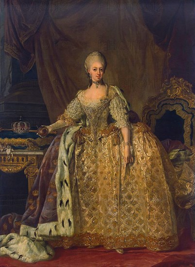 Portrait of Sophia Magdalen of Brandenburg-Kulmbach', (1700-1770), 1773-1776. Creator: Pasch, Lorenz, the Younger (1733-1805).