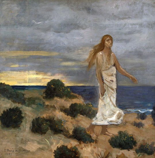 Woman on the Beach', 1887. Creator: Puvis de Chavannes, Pierre Cécil (1824-1898).