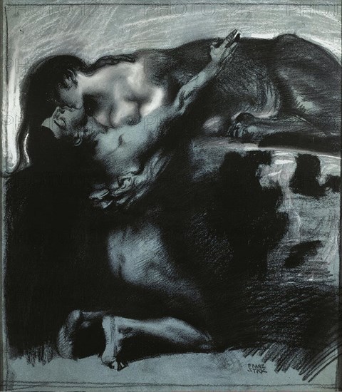 Kiss of a Sphinx, between 1890 and 1914. Creator: Stuck, Franz, Ritter von (1863-1928).