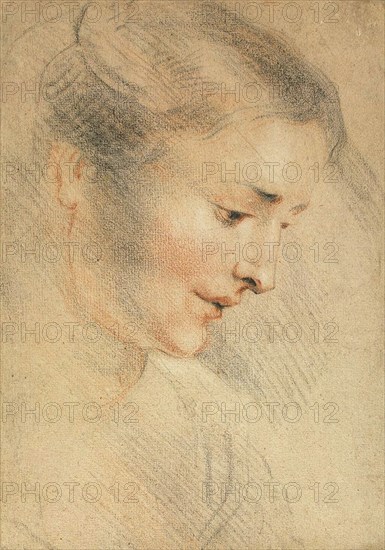 Study of a Woman's Head, 1710s.  Creator: Watteau, Jean Antoine (1684-1721).