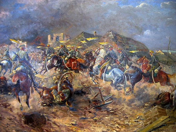 Attack of Polish Uhlans on Bolsheviks near Sloutsk, 1919', 1920. Creator: Winterowski, Leonard (1868-1926).