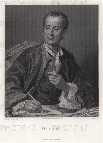 Portrait of the writer, essayist and philosopher Denis Diderot (1713-1784), middle of the 18th centu Creator: French master.
