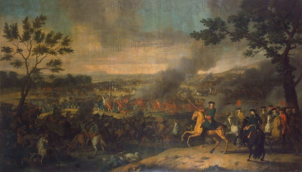 The Battle of Poltava on 27th June 1709, 1717-1718.  Creator: Caravaque, Louis (1684-1754).