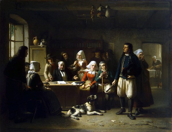 After the Unsealing of the Will', 1869. Creator: Heuvel, Theodore Bernard de (1817-1906).