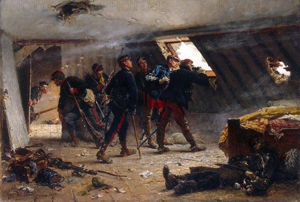 Scene from the Franco-Prussian War, 1875.  Creator: Neuville, Alphonse Marie, de (1835-1885).