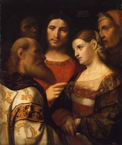 Christ and the Woman Taken in Adultery', 1510. Creator: Palma il Vecchio, Jacopo, the Elder (1480-1528).