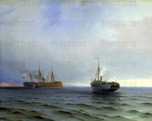 Capture of the Turkish military transport 'Messina', 13th December 1877. Creator: Aivazovsky, Ivan Konstantinovich (1817-1900).