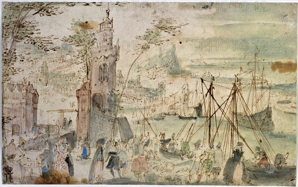 'View of the Port', early 17th century. Artist: Louis de Caullery