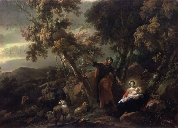 'Rest on the Flight into Egypt', 17th century.  Artist: Nicolaes Berchem