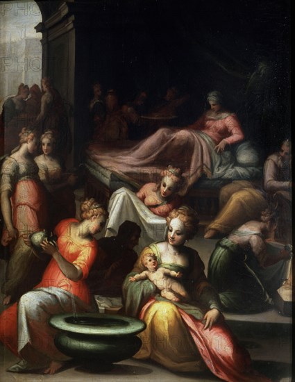 'The Nativity of John the Baptist', 16th century. Artist: Giovanni Battista Naldini