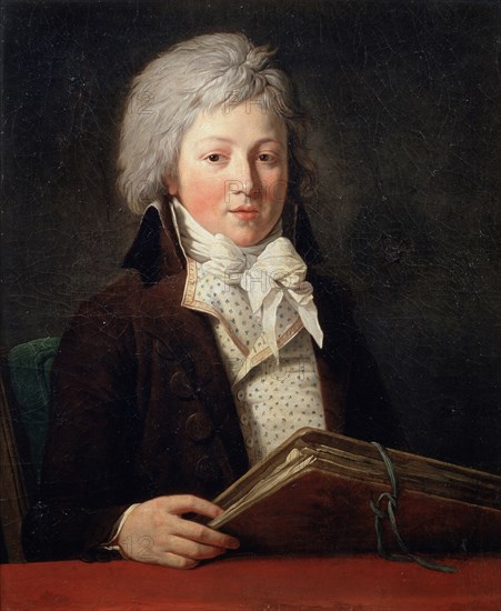 'Portrait of a Young Man holding a Folder with Drawings', 1791. Artist: Francois-Andre Vincent